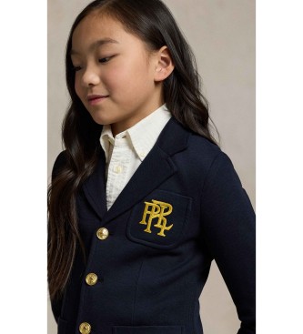 Polo Ralph Lauren para niña. 313934377001 Blazer de punto doble con logotipo marino 2