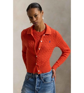 Polo Ralph Lauren para mujer. 211971881500 Cárdigan Entallado rojo (M), Casual, Algodón, Clásico