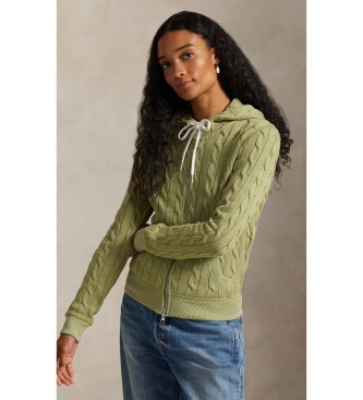 Polo Ralph Lauren Sudadera con capucha en punto de ochos verde