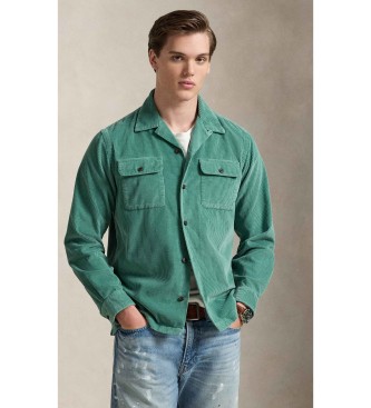Polo Ralph Lauren para hombre. 710981753008 Camisa Classic Fit de pana verde (XL), Casual, Algodón, Manga corta, Manga larga