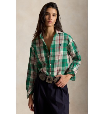 Polo Ralph Lauren för kvinnor. 211971515503 Bomullsskjorta med gröna rutor (XS), Casual, Lång ärm