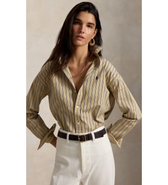 Polo Ralph Lauren Camisa de algodón con rayas Relaxed Fit beige