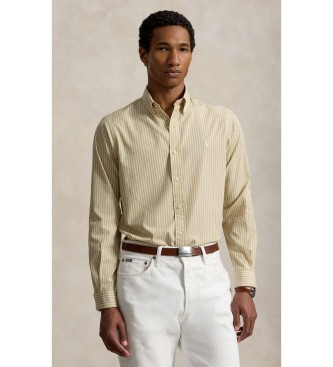 Polo Ralph Lauren för män. 710B15595010 Poplinskjorta med ränder Custom Fit beige (XL), Casual, Bomull, Lång ärm