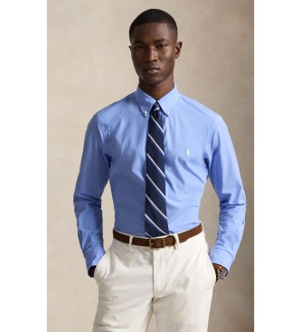 Polo Ralph Lauren Camisa de popelina elástica Custom Fit azul