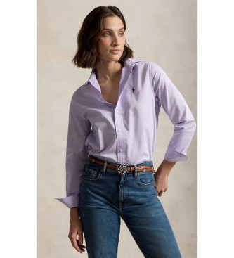 Polo Ralph Lauren Camisa de sarga de algodón Classic Fit lila