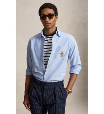 Para hombre. 710B22594001 Camisa oxford con Polo Bear Custom Fit (S), Casual, Algodón, Manga larga