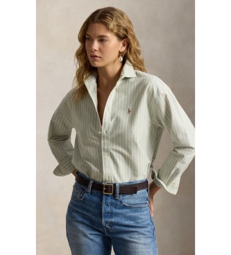 Polo Ralph Lauren för kvinnor. 211B21507001 Avslappnad passform grön oxford-skjorta i bomull (XS), Casual, Lång ärm