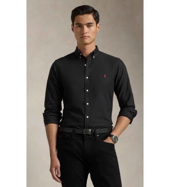 Polo Ralph Lauren para hombre. 710767828001 Camisa oxford Slim Fit negro (M), Casual, Algodón, Clásico, Manga larga