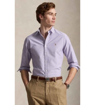 Polo Ralph Lauren para hombre. 710792161014 Camisa oxford Slim Fit lila (XL), Casual, Algodón, Clásico, Manga larga
