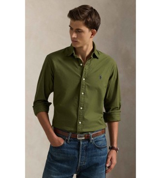 Polo Ralph Lauren para hombre. 710805564071 Camisa oxford teñida en prenda verde (XXL), Casual, Algodón, Clásico, Manga larga
