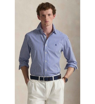 Polo Ralph Lauren para hombre. 710928254008 Camisa Slim Fit de popelina elástica azul (XS), Casual, Algodón, Clásico, Manga larga