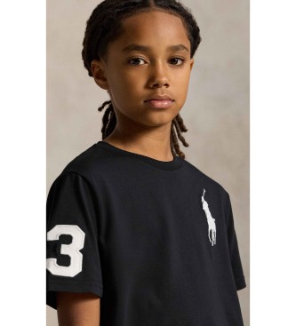 Polo Ralph Lauren para niño. 323832907055 Camiseta Big Pony de punto de algodón (8/9años= 140/149cm), Negro, Casual, Manga corta, moda infan
