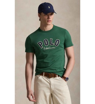 Polo Ralph Lauren para hombre. 710P07349003 Camiseta con logotipo Western verde (M), Casual, Algodón, Manga corta