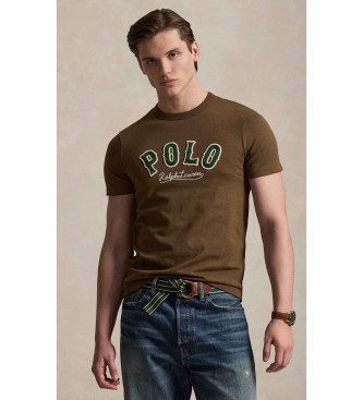 Polo Ralph Lauren Para Hombre. 710P07349004 Camiseta Con Logotipo Western MarróN (Xl), Casual, AlgodóN, Manga Corta-image