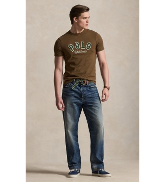 Polo Ralph Lauren para hombre. 710P07349004 Camiseta con logotipo Western marrón (L), Casual, Algodón, Manga corta 3