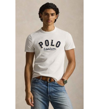 Polo Ralph Lauren para hombre. 710P07349005 Camiseta con logotipo Western blanco roto (M), Casual, Algodón, Manga corta