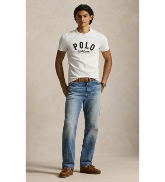Polo Ralph Lauren para hombre. 710P07349005 Camiseta con logotipo Western blanco roto (M), Casual, Algodón, Manga corta 4
