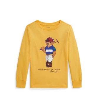 Polo Ralph Lauren Camiseta de algodón con Polo Bear amarillo (3años= 102/108cm)