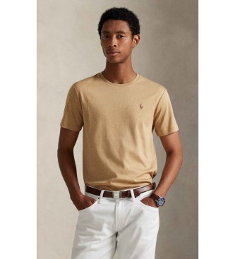 Polo Ralph Lauren para hombre. 710740727072 Camiseta de algodón Custom Slim Fit marrón (S), Casual, Manga corta