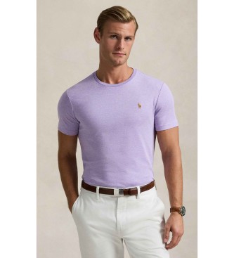 Polo Ralph Lauren för män. 710740727090 T-shirt i mjuk bomull Custom Slim lila (XXL), Casual, Kort ärm