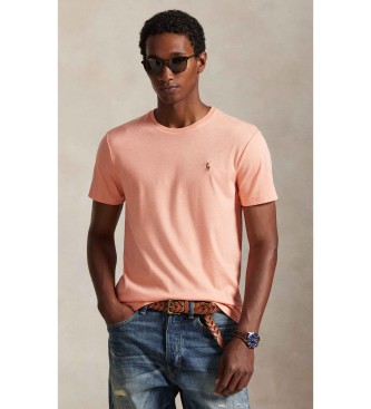 Polo Ralph Lauren para hombre. 710740727105 Camiseta de algodón suave Custom Slima naranja (S), Casual, Manga corta