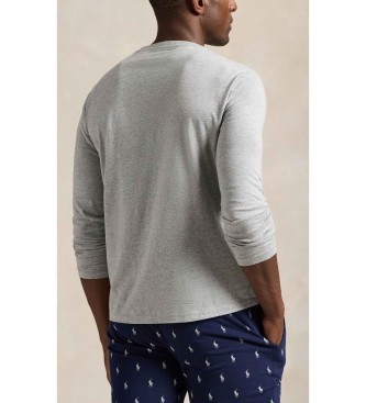 Polo Ralph Lauren para hombre. 714844759003 Camiseta de dormir de punto de algodón gris (M), Homewear, Manga larga