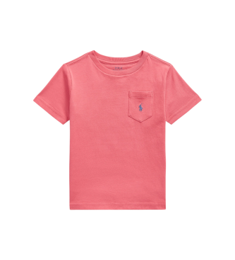 Polo Ralph Lauren för pojkar. 322970333505 Stickad t-shirt i bomull med röd ficka (5años= 117/123cm), Casual, Kort ärm, barnmode