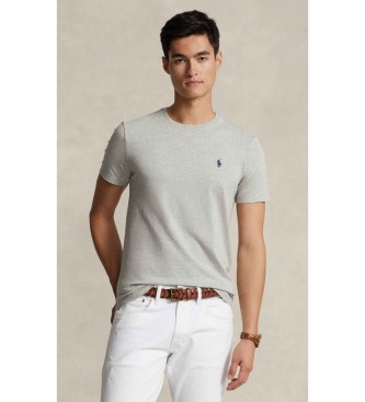 Polo Ralph Lauren para hombre. 710680785002 Camiseta de punto Custom Slim Fit gris (XXL), Casual, Algodón, Manga corta