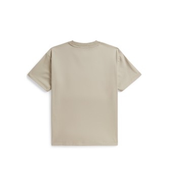 Polo Ralph Lauren för pojkar. 323A12286001 Big Fit stickad t-shirt i bomull (13/14años= 163/174cm), Beige, Casual, Kort ärm, barnmode