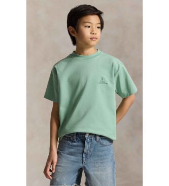 Polo Ralph Laurenvoor jongens. 323A12286002 Big Fit gebreid katoenen T-shirt groen (6/7años= 136/138cm), Casual, Korte mouwen, kinderkleding