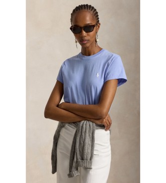 Polo Ralph Lauren för kvinnor. 211B14605025 Ljusblå Classic Fit-t-shirt i bomullstrikå (XS), Casual, Kort ärm