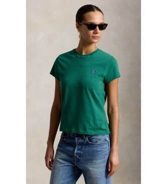 Polo Ralph Lauren för kvinnor. 211B14605027 Grön Classic Fit-tröja i bomullstrikå (XS), Casual, Kort ärm
