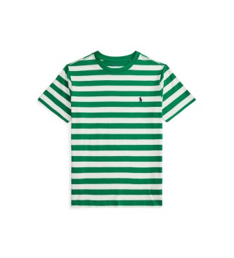 Polo Ralph Lauren para niño. 323A95726001 Camiseta de punto jersey con rayas verde (8/9años= 140/149cm), Casual, Algodón, Manga corta, moda