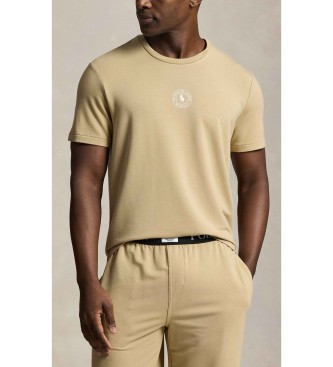 Polo Ralph Lauren para hombre. 714P01951003 Camiseta de rizo francés con logotipo beige (S), Homewear, Viscosa, Manga corta
