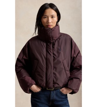 Polo Ralph Lauren para mujer. 211B17279002 Chaqueta acolchada corta de plumón burdeos (L), Casual, Granate, Poliéster