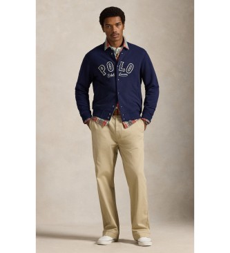 Polo Ralph Lauren para hombre. 710P04875001 Chaqueta de felpa RL con logotipo marino (L), Casual, Algodón 3