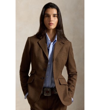 Polo Ralph Lauren Blazer de tweed de botonadura sencilla marrón
