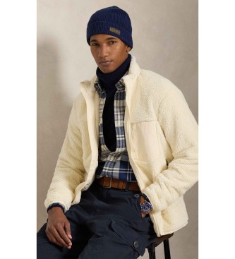 Polo Ralph Lauren para hombre. 710P03895003 Chaqueta híbrida con tejido polar beige (M), Casual, Poliéster Reciclado