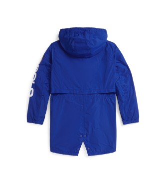 Polo Ralph Lauren para niño. 323P02022001 Chaqueta larga con capucha y logotipo azul 2