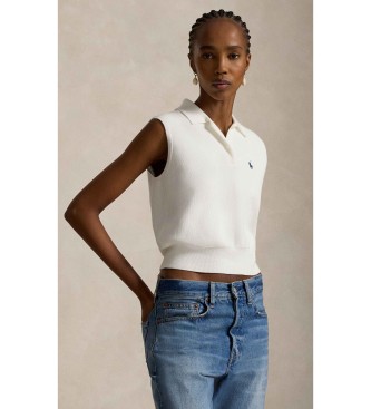 Polo Ralph Lauren för kvinnor. 211970666001 Tidlös vit polotröja (XL), Casual, Bomull, Ärmlös / Hängselbyxor