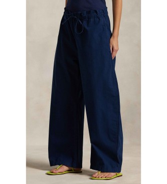 Polo Ralph Lauren para mujer. 211A93150002 Pantalón Curved marino (XS), Casual, Algodón