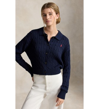 Polo Ralph Lauren Cárdigan de algodón en punto de ochos marino