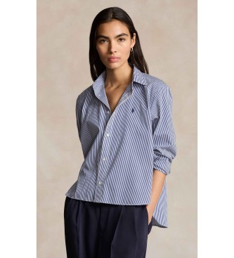 Polo Ralph Lauren Camisa recortada de algodón con rayas azul