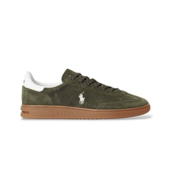 Polo Ralph Lauren para hombre. 809967889001 Zapatillas Bedford de ante verde (41), Negro, Plano, Cordones, Casual