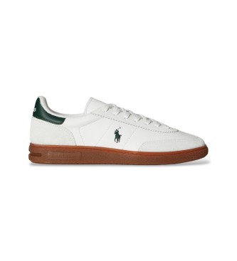 Polo Ralph Lauren para hombre. 809973701006 Zapatillas Bedford de ante y piel blanco roto (43), Plano, Cordones, Casual