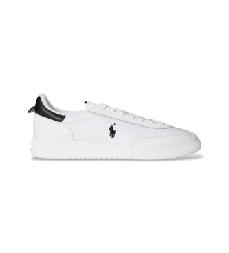 Polo Ralph Lauren para hombre. 809P01620001 Zapatillas Bedford de ante y piel blanco (41), Plano, Cordones, Casual