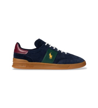 Polo Ralph Lauren para hombre. 809954903002 Zapatillas Heritage Aera de ante marino (50), Piel, Plano, Cordones, Casual