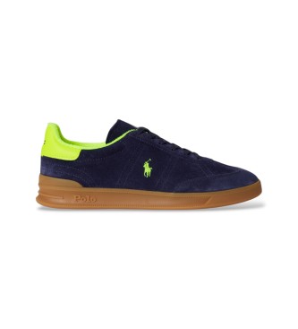 Polo Ralph Lauren para hombre. 809P06951002 Zapatillas Heritage Aera de ante marino (43), Piel, Plano, Cordones, Casual