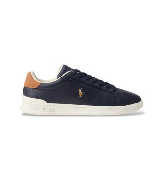 Polo Ralph Lauren para hombre. 809P07159002 Zapatillas Heritage Court II de piel marino (43), Plano, Cordones, Casual
