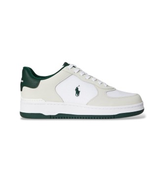 Polo Ralph Lauren para hombre. 809P01625002 Zapatillas Masters Court con paneles blanco (38), Piel, Plano, Cordones, Casual